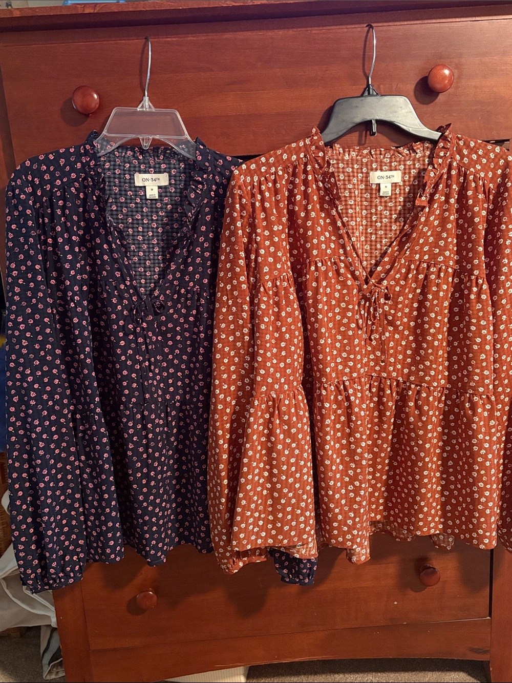 On 34th V-Neck Peasant Blouses